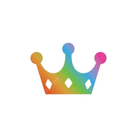 Rainbow Color Crown Icon Vector Illustration Kingdom Vector Crown