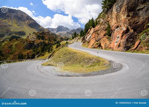 High Alpine Road Kaunertaler Gletscherstrasse In Austria Stock Photo