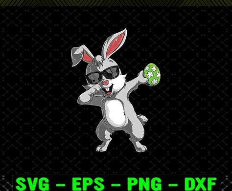 Easter Bunnydabbing Holding Easter Egg Happy Easter Day Easter