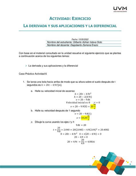 A Gais Calculo Casos Practicos Actividad Ejercicio La Derivada Y