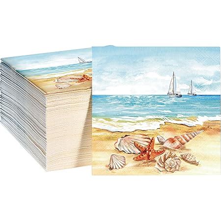 Amazon Pcs Nautical Beach Guest Napkins Summer Ply