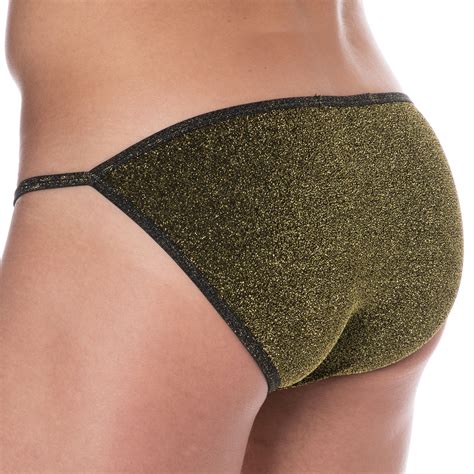 Andrew Christian Slip Tanga Almost Naked Glam Noir Or Inderwear