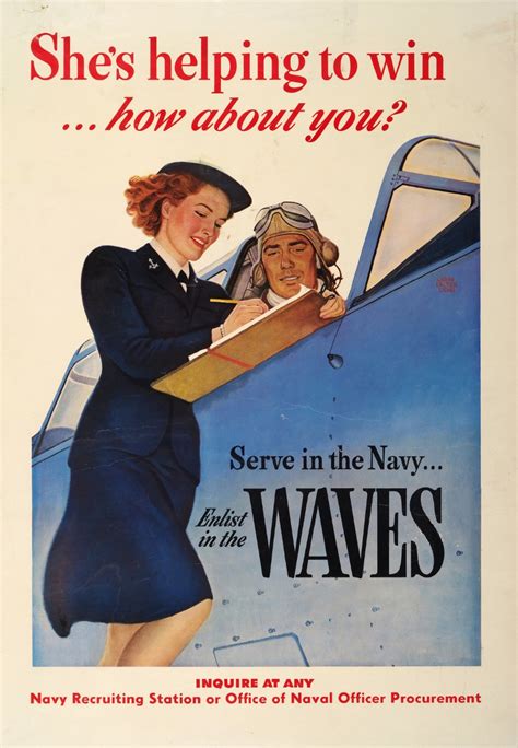 She’s Helping to Win WWII WAVES Recruiting Poster – Women of World War II