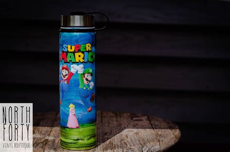 Super Mario Brothers Glitter Tumbler Mario Glitter Tumbler Etsy