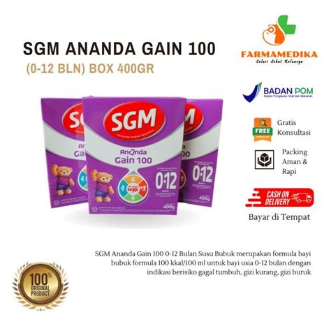 Sgm Ananda Gain Bulan Susu Bubuk G Lazada Indonesia