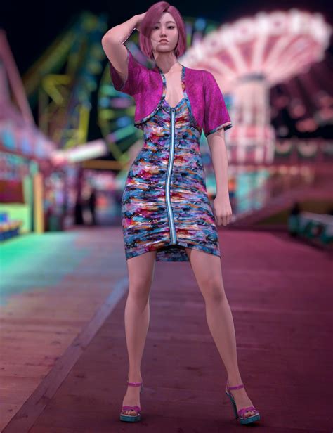 DForce Carnival Cocktail Outfit For Genesis 9 Daz 3D