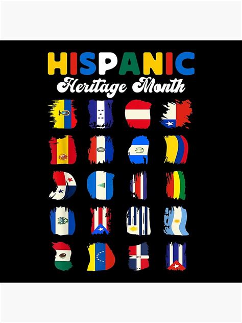 "National Hispanic Heritage Month All Countries Flags" Poster for Sale ...