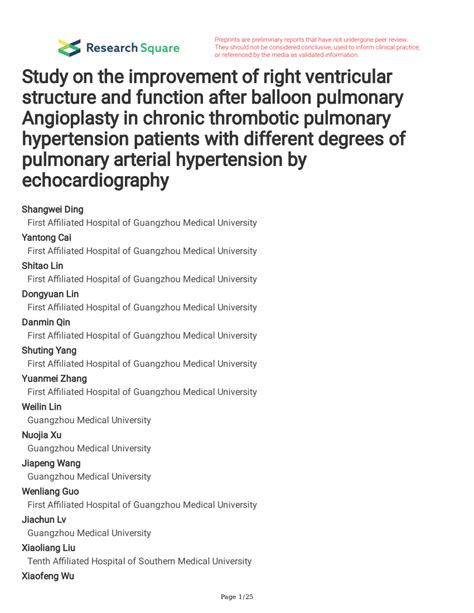 Pdf Study On The Improvement Of Right Ventricular Structure And