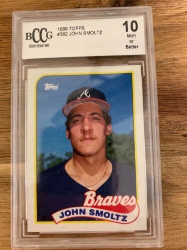 John Smoltz 1989 Topps 382 Bgs 10 Ebay