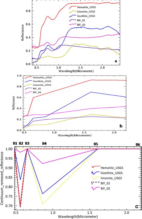 A Reflectance Spectra Of Few Representative Bif Samples And Mineral