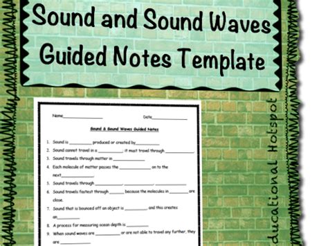 Sound and Sound Waves Guided Notes Template | Teaching Resources