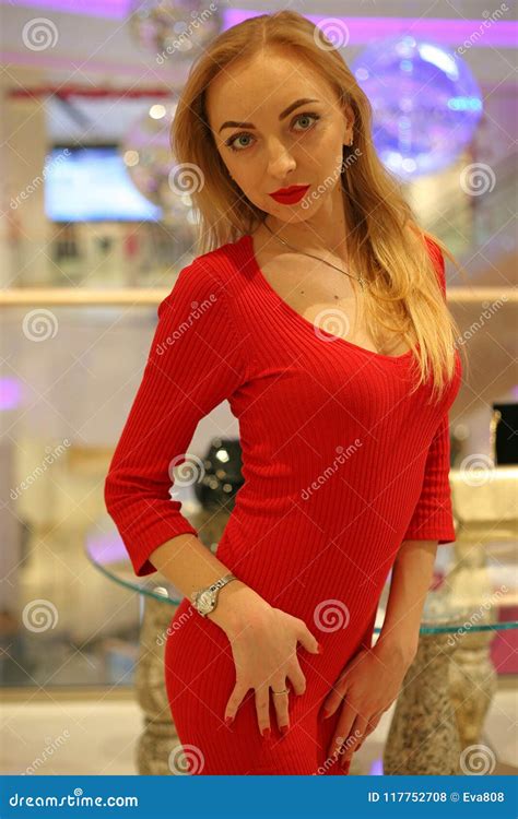 Socially Active Spanking Fine Wman Stock Photo Image Of Glamour Blonde 117752708