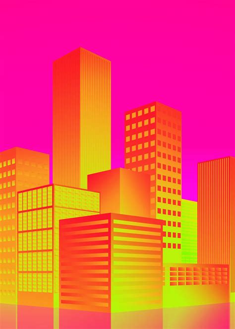 Colorful Skyscraper Poster Picture Metal Print Paint By Arymis100