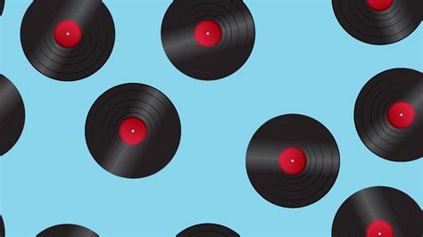 Seamless Pattern Of Retro Old Hipster Musical Audio Vinyl Records From