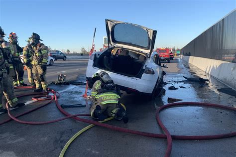 Firefighters Use K Gallons Of Water To Extinguish Burning Tesla