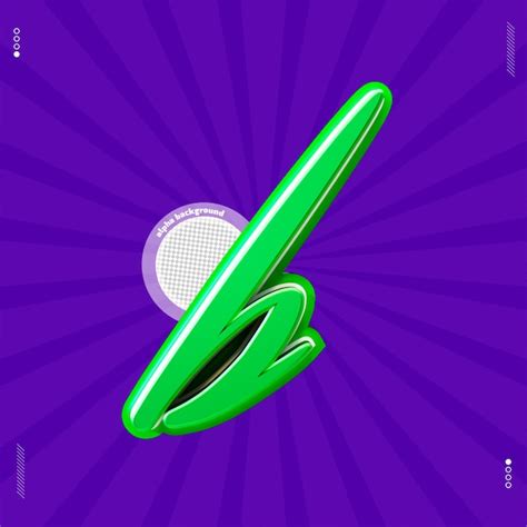 Premium PSD | 3d render letter b font lowercase green 