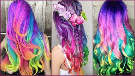 Colourfull Rainbow Hair 🌈 Amazing Haircolor Transformation Youtube