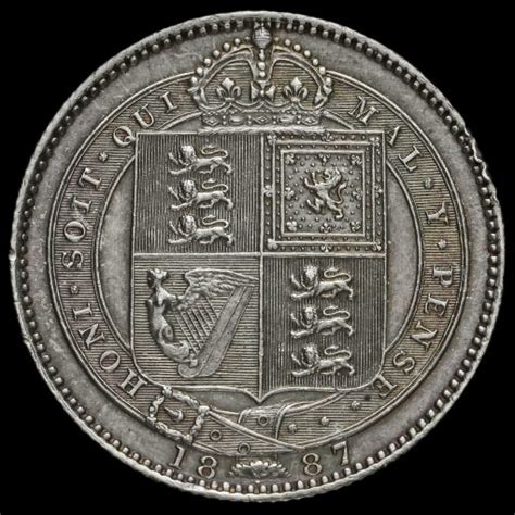 1887 Queen Victoria Jubilee Head Silver Shilling Near EF