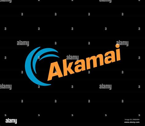 Akamai Technologies, rotated logo, black background Stock Photo - Alamy