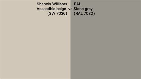 Sherwin Williams Accessible Beige SW 7036 Vs RAL Stone Grey RAL 7030