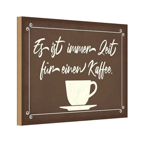 Holzschild 18x12 cm Ist Immer Zeit Für Einen Kaffee vianmo