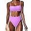 Moshengqi Women High Wasited Bikini Shoulder Strap Piece High Cut String Sw Amazon Ca