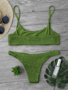 Smocked Bikini Top And Bottoms In GRASS GREEN ZAFUL 2024