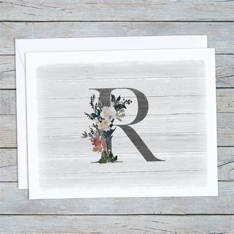 Floral Monogram Note Cards Boxed Set of Blank Note Cards With - Etsy