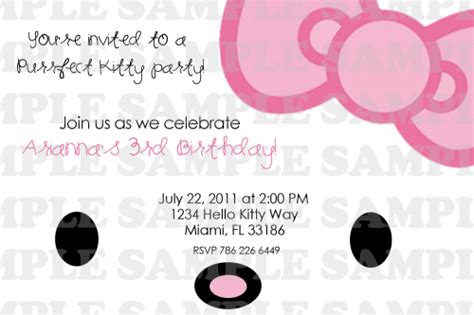 Hello Kitty Printable Birthday Invitations