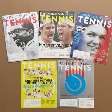 Tennis Magazines 2016 And 2018 Issues Lot Of 5 Billy Jean Ashe Nadal