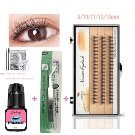 D False Eyelashes AMB Hot Melt Grafted Eyelashes Set Nature Extension Eyelashes Kits W Glue