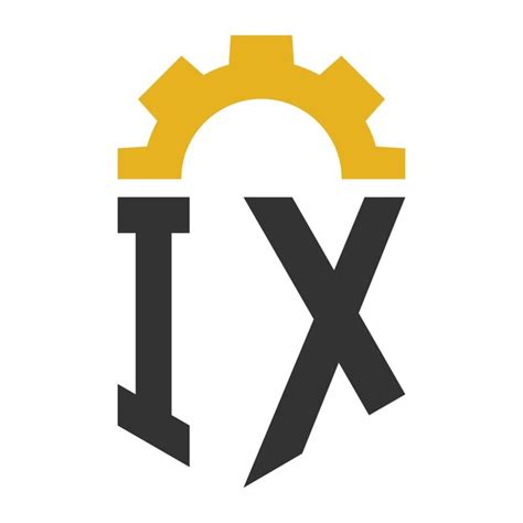 Diseño del logotipo de Gear Letter IX para la fábrica de reparación del