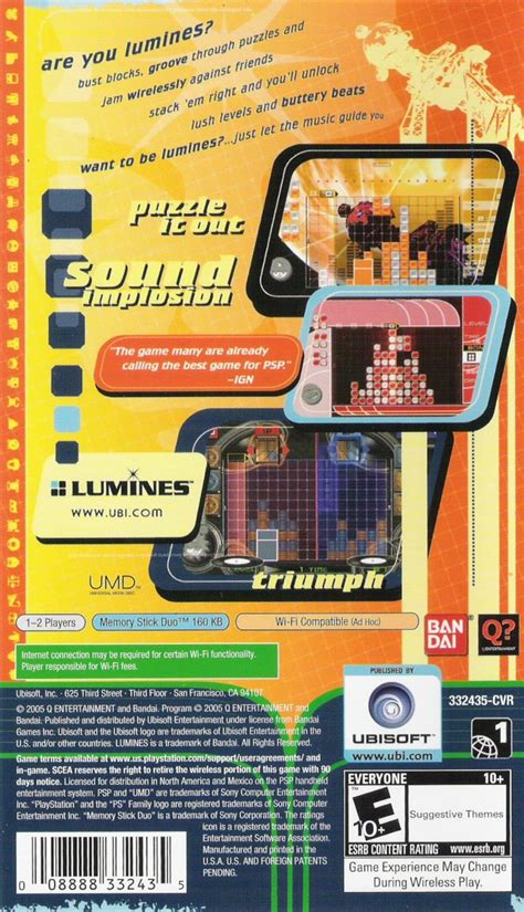 Lumines Puzzle Fusion Psp Box Cover Art Mobygames