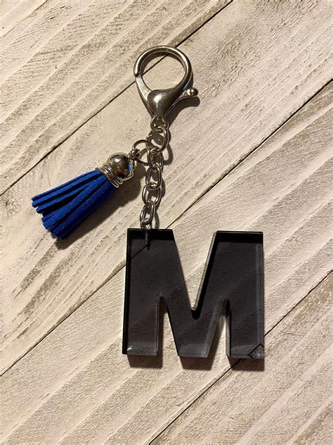 Handmade Letter M Keychain Etsy