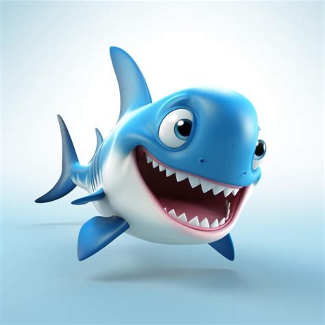 Premium AI Image | Funny Cartoon Shark Baby In 3d Pixar Style