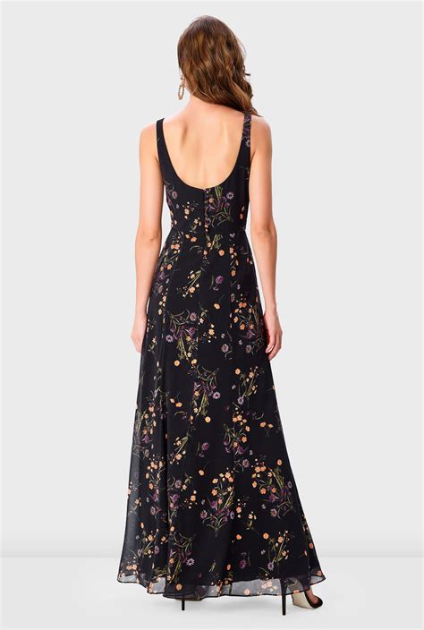 Shop Floral Print Georgette Maxi Dress Eshakti