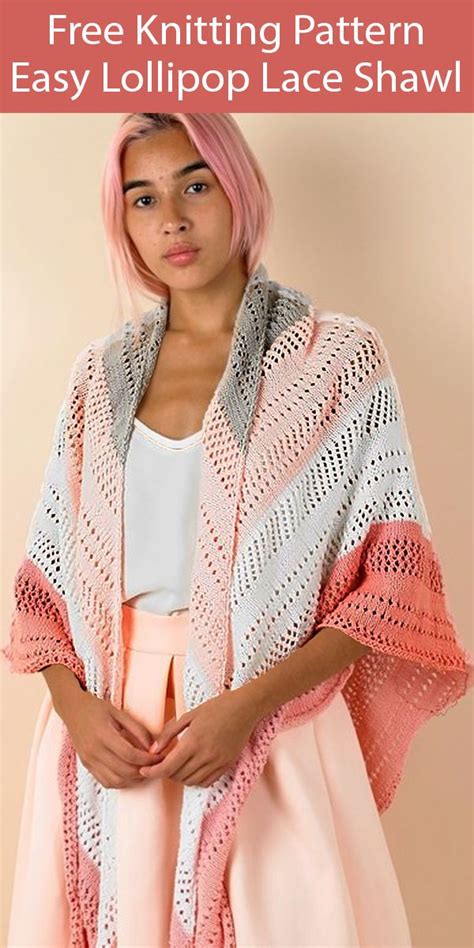 Free Knitting Pattern For Easy Lollipop Lace Shawl Free Knit Shawl