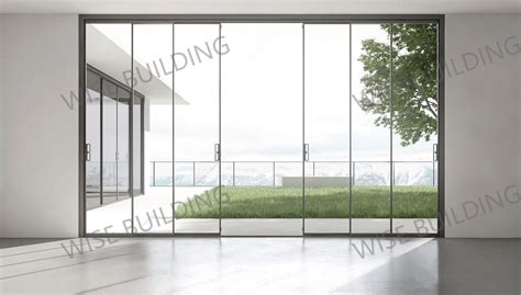 Sliding Door Black Slim Frame Aluminum Sliding Glass Door Interior Wall