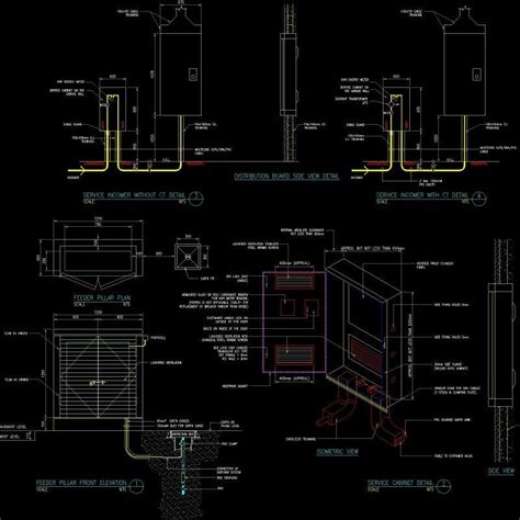 Distribution Board Side View Detail Dwg Detail For Autocad Designs Cad