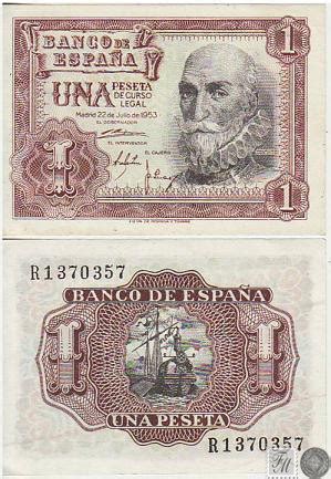 España 1953 Billetes Estado Español Nº 00447 EBC XF 1 Peseta 1953