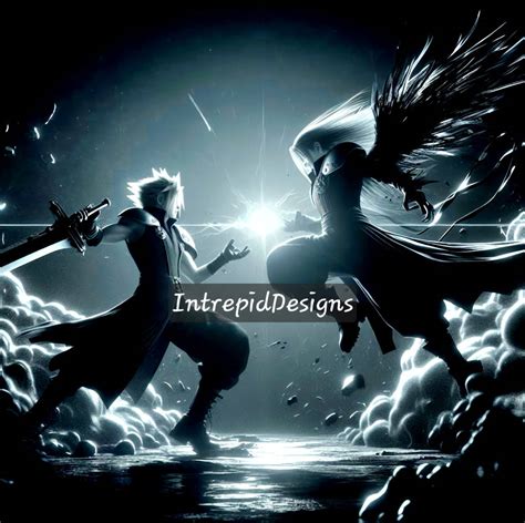 Cloud Fighting Sephiroth by IntrepidDesigns on DeviantArt