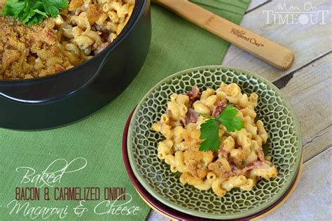 Baked Macaroni And Cheese With Bacon And Caramelized Onions