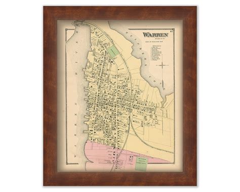 Village of WARREN, Rhode Island 1870 Map