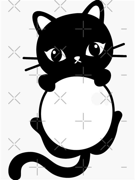 Cute Black Cat Holding On Sticker For Sale By Aminkhanak Redbubble