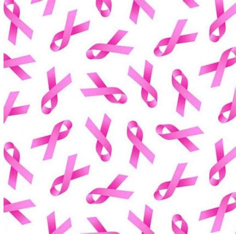 Breast Cancer Awareness Ribbon Fabric 100 Cotton Fabric Remnants