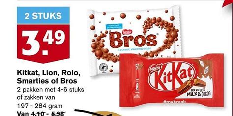 Kitkat Lion Rolo Smarties Of Bros Aanbieding Bij Hoogvliet