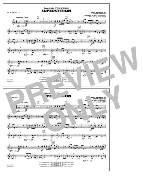 Superstition 3rd Bb Trumpet Sheet Music Matt Conaway Marching Band