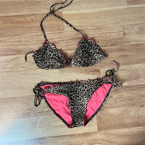 Xhilaration Swim Xhilaration Cheetah Print Ruffle Scrunch Bikini