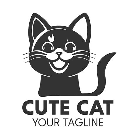 Niedliche Katze Logo Design Vektor Vorlage Premium Vektor