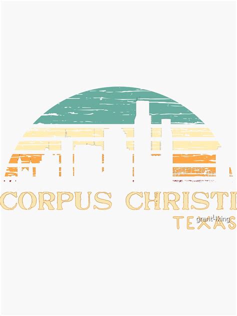 "Retro Sunset Corpus Christi Skyline Texas Silhouette Art product ...